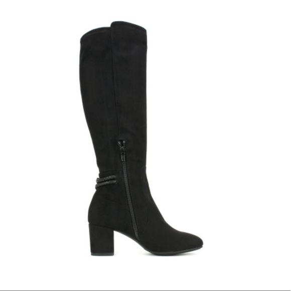 Black Rope and Tassel Detail Block Heel Boots - Picture 4 of 6